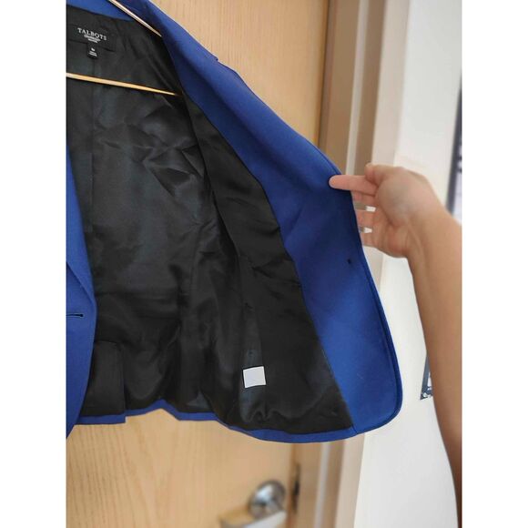 Talbots Wool Blazer Royal Blue Womens Size 8P Career Business Casual - Picture 7 of 10
